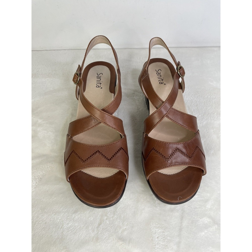 Sanita Hydra Santa Fe Sandals‎ Heels Clogs Shoes Blue Leather Womens Size42/us11